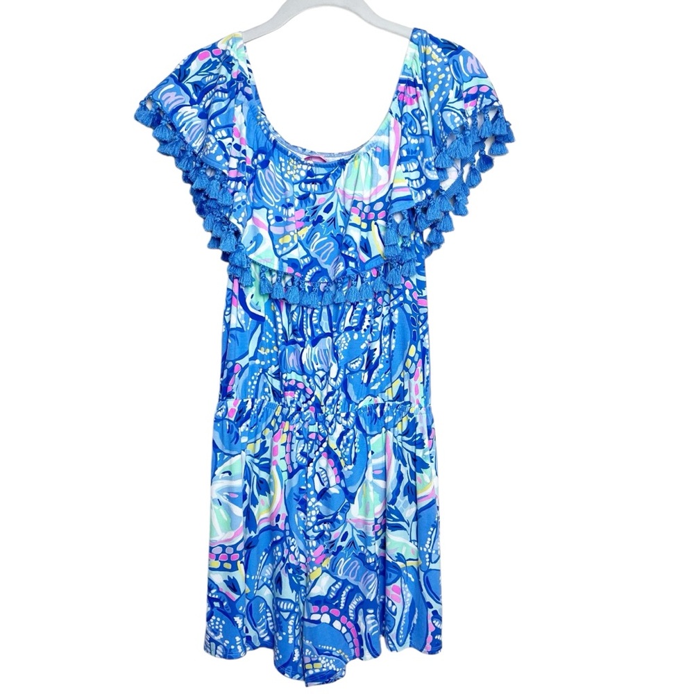 Lilly Pulitzer La Fortuna Romper In Blue Peri Pinch Pinch Size S - Picture 3 of 14
